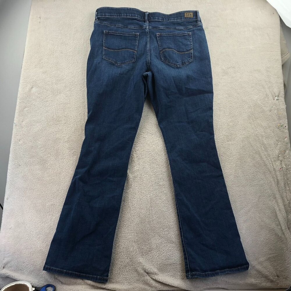 Lee Women Flex Motion Bootcut Jeans Size 18 Long Blue Denim Regular Fit Mid Rise - Picture 14 of 14